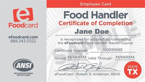 Texas Food Handler Card Online 